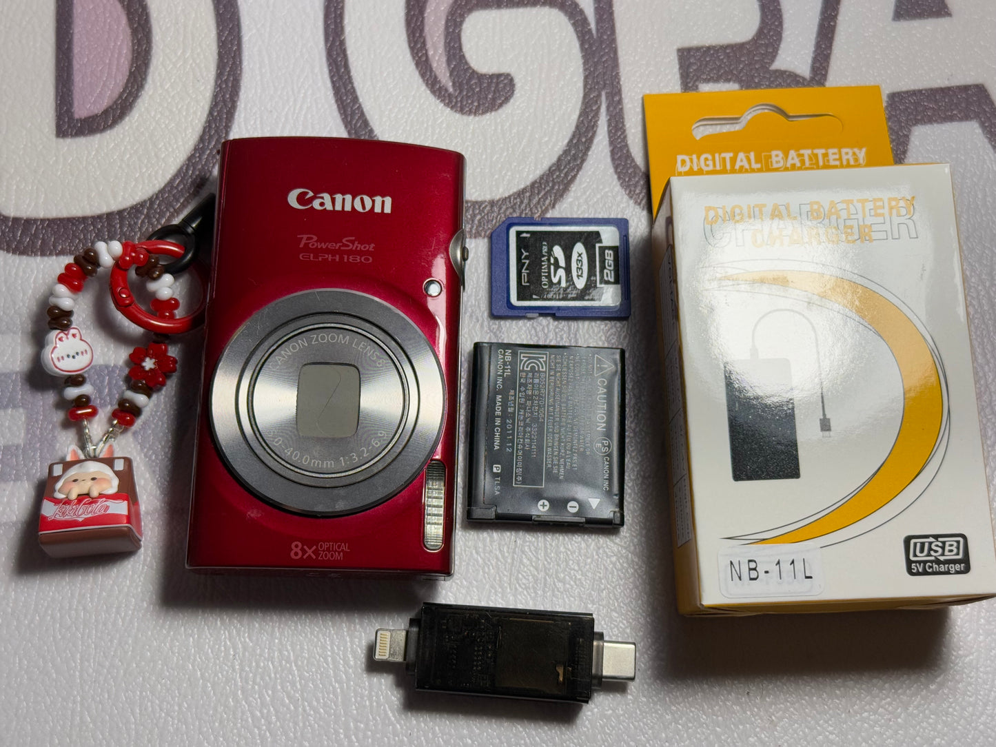 Canon PowerShot ELPH 180 20 MP 8x Zoom Digital Camera RED