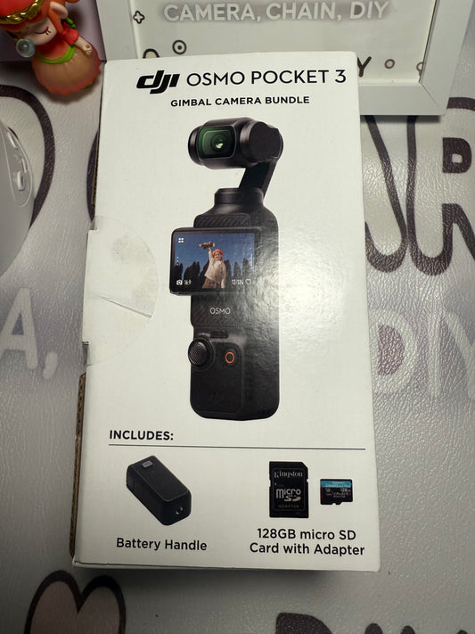 DJI Osmo Pocket 3 Gimbal Camera Video Bundle Battery Handle 128GB SD Card New