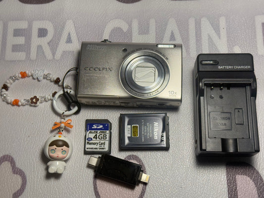Nikon Coolpix S6200 Silver Digital Camera 16MP, 10X Optical Zoom