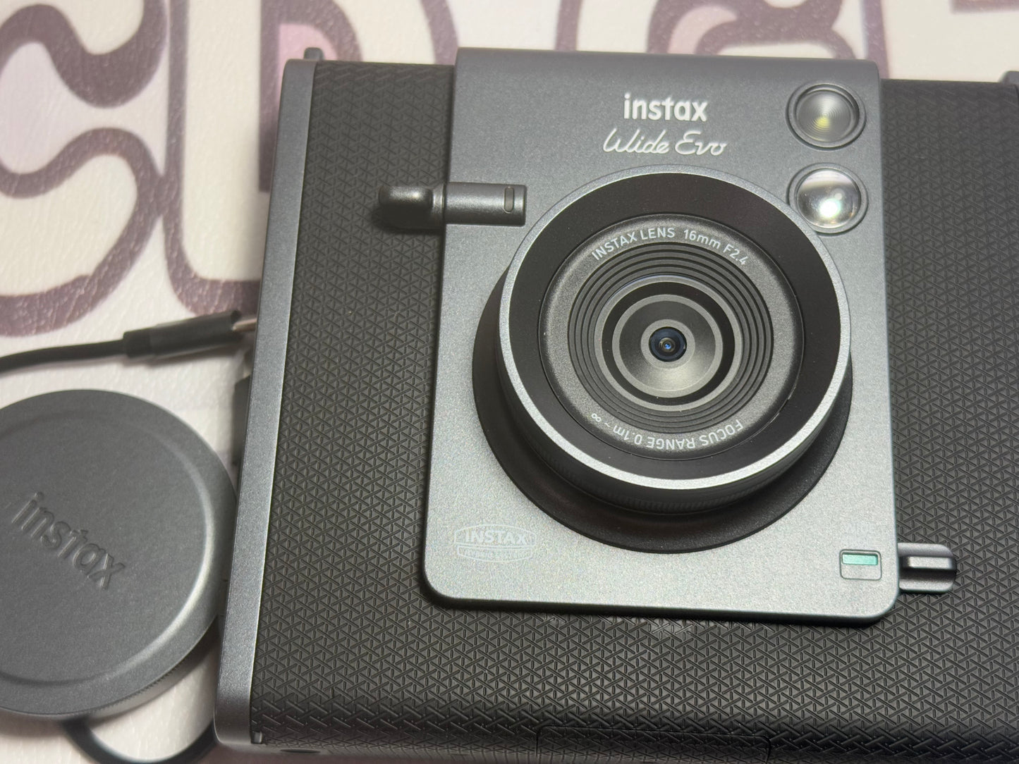 FUJIFILM WIDE Evo Cheki Instax Hybrid Instant Camera Wide Color Black