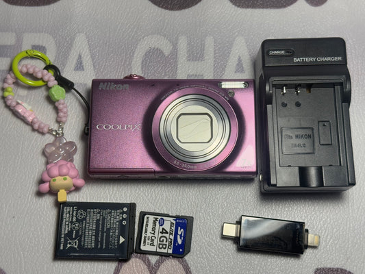 Nikon COOLPIX S6100 Pink 16MP Compact Digital Camera 7x Zoom