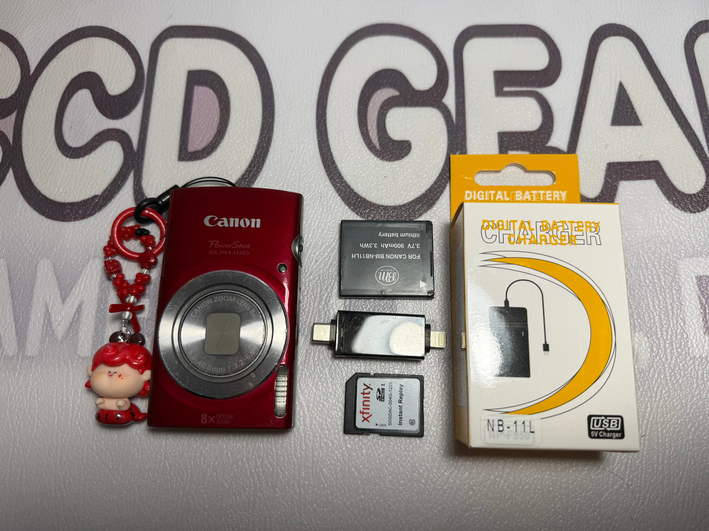 Canon PowerShot ELPH 180 20 MP 8x Zoom Digital Camera Red