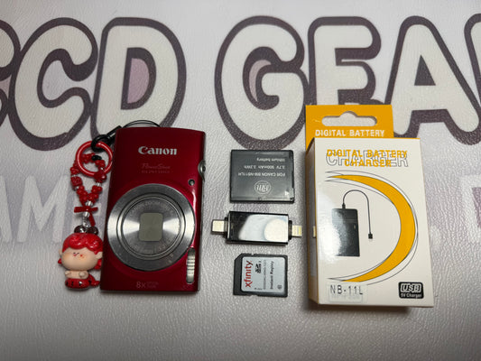 Canon PowerShot ELPH 180 20 MP 8x Zoom Digital Camera Red