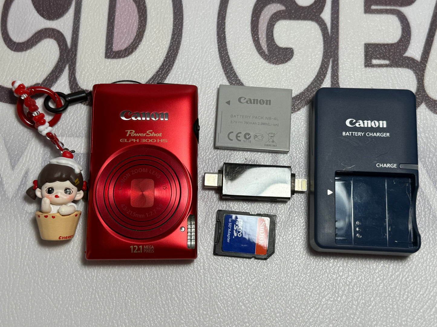 Canon PowerShot ELPH 300 HS / IXUS 220 HS 12.1MP Digital Camera - RED