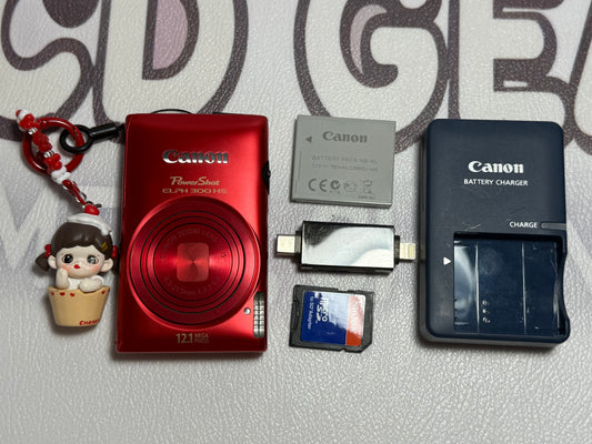 Canon PowerShot ELPH 300 HS / IXUS 220 HS 12.1MP Digital Camera - RED