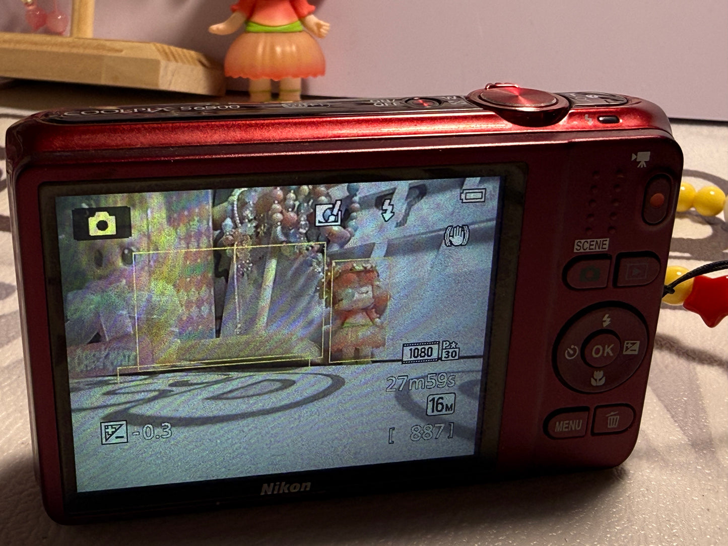Nikon Coolpix S6500 16MP 12X Zoom Digital Camera Complete Red