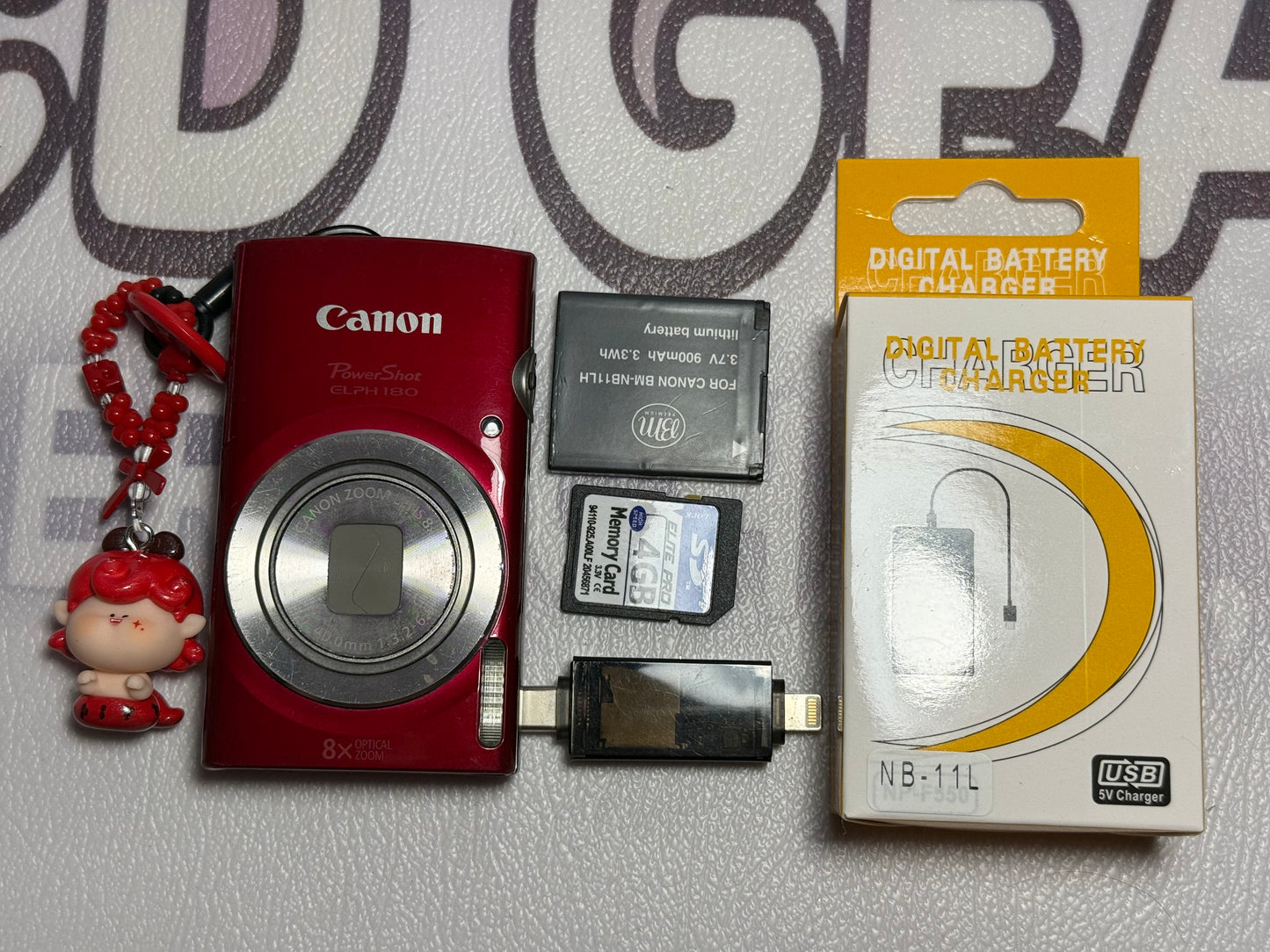 Canon PowerShot ELPH 180 20 MP 8x Zoom Digital Camera Red