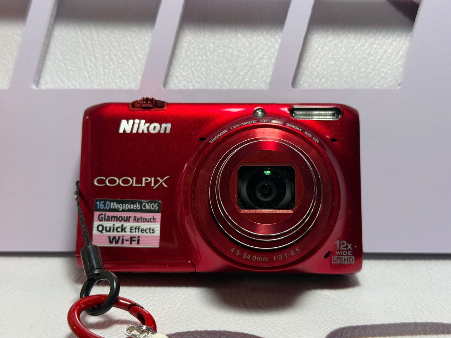 Nikon Coolpix S6500 16MP 12X Zoom Digital Camera Complete Red