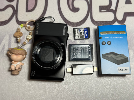Nikon COOLPIX S8000 black Digital Camera 14.2 MP 10x Optical Zoom