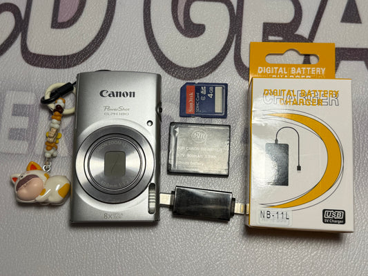 Canon PowerShot ELPH 180 20 MP 8x Zoom Digital Camera Silver