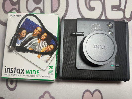 FUJIFILM WIDE Evo Cheki Instax Hybrid Instant Camera Wide Color Black