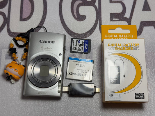 Canon PowerShot ELPH 180 20 MP 8x Zoom Digital Camera Silver