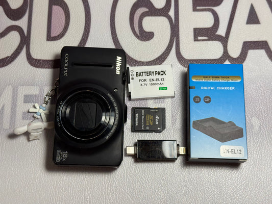 Nikon COOLPIX S9300 16.0MP 18xOptical Zoom Digital Camera Black