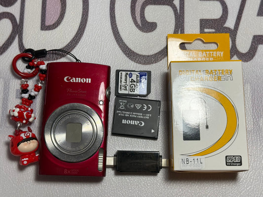 Canon PowerShot ELPH 180 20 MP 8x Zoom Digital Camera Red