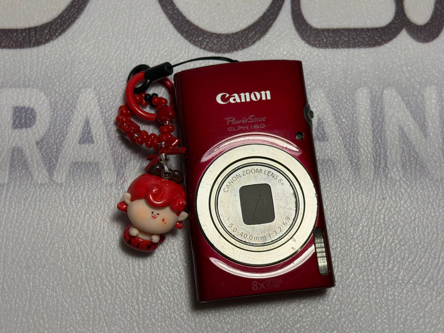 Canon PowerShot ELPH 180 20 MP 8x Zoom Digital Camera Red